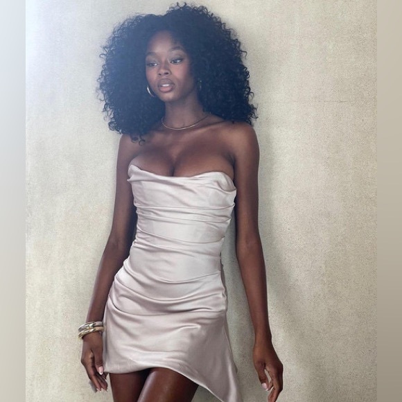 House of CB Dresses House Of Cb Jasmine Oyster Draped Corset Dress